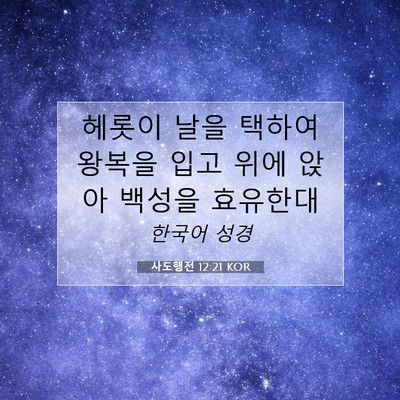 Picture 07 - 사도행전 12:21 KOR - 헤롯이 날을 택하여 왕복을 입고 - Bible Verse Picture