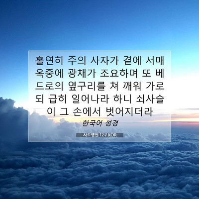 Picture 07 - 사도행전 12:7 KOR - 홀연히 주의 사자가 곁에 서매 - Bible Verse Picture