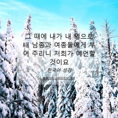 Picture 07 - 사도행전 2:18 KOR - 그 때에 내가 내 영으로 내 남종과 - Bible Verse Picture