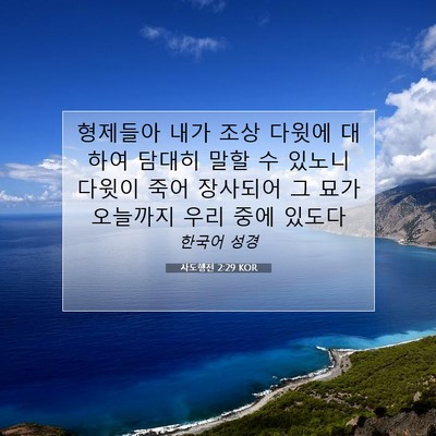 Picture 07 - 사도행전 2:29 KOR - 형제들아 내가 조상 다윗에 대하여 - Bible Verse Picture