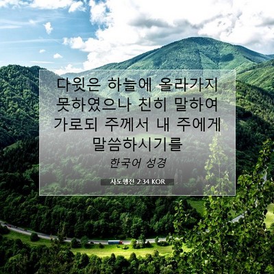 Picture 07 - 사도행전 2:34 KOR - 다윗은 하늘에 올라가지 못하였으나 - Bible Verse Picture
