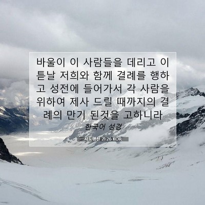 Picture 07 - 사도행전 21:26 KOR - 바울이 이 사람들을 데리고 이튿날 - Bible Verse Picture