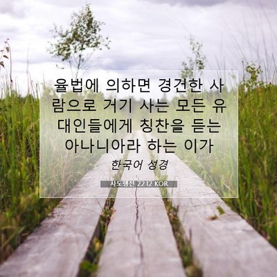 Picture 07 - 사도행전 22:12 KOR - 율법에 의하면 경건한 사람으로 거기 - Bible Verse Picture
