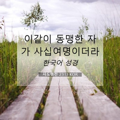 Picture 07 - 사도행전 23:13 KOR - 이같이 동맹한 자가 - Bible Verse Picture