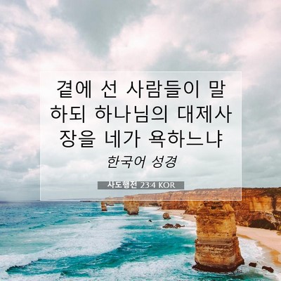 Picture 07 - 사도행전 23:4 KOR - 곁에 선 사람들이 말하되 하나님의 - Bible Verse Picture
