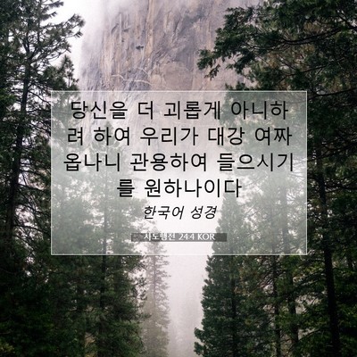 Picture 07 - 사도행전 24:4 KOR - 당신을 더 괴롭게 아니하려 하여 - Bible Verse Picture