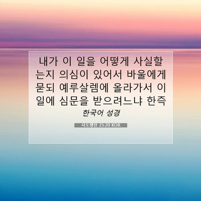 Picture 07 - 사도행전 25:20 KOR - 내가 이 일을 어떻게 사실할는지 - Bible Verse Picture