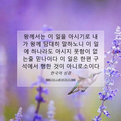 Picture 07 - 사도행전 26:26 KOR - 왕께서는 이 일을 아시기로 내가 - Bible Verse Picture