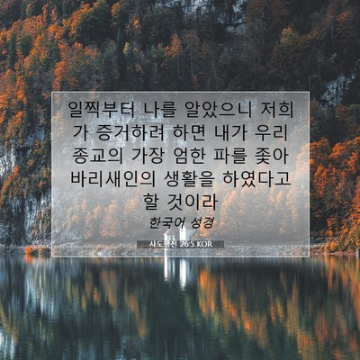 Picture 07 - 사도행전 26:5 KOR - 일찍부터 나를 알았으니 저희가 - Bible Verse Picture