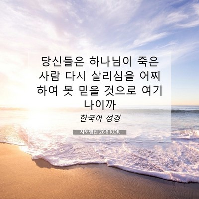 Picture 07 - 사도행전 26:8 KOR - 당신들은 하나님이 죽은 사람 다시 - Bible Verse Picture