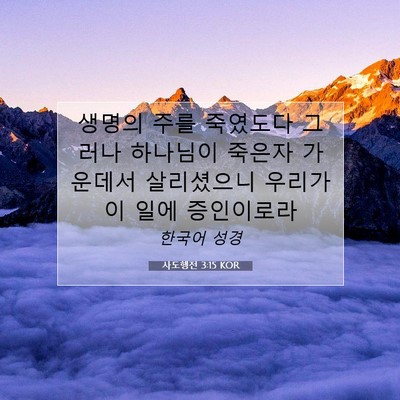 Picture 07 - 사도행전 3:15 KOR - 생명의 주를 죽였도다 그러나 - Bible Verse Picture