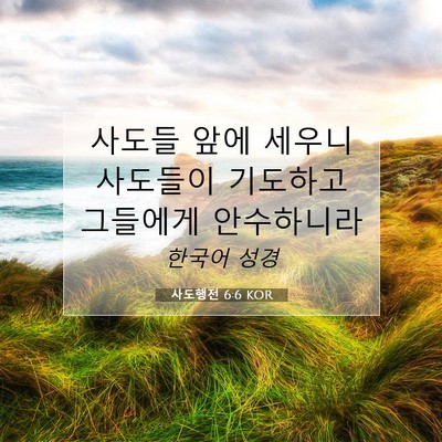 Picture 07 - 사도행전 6:6 KOR - 사도들 앞에 세우니 사도들이 - Bible Verse Picture