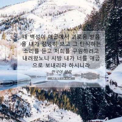 Picture 07 - 사도행전 7:34 KOR - 내 백성이 애굽에서 괴로움 받음을 - Bible Verse Picture