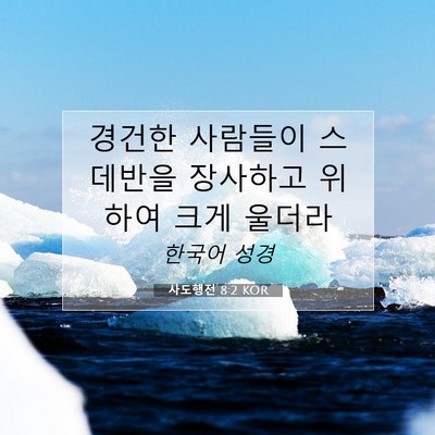 Picture 07 - 사도행전 8:2 KOR - 경건한 사람들이 스데반을 장사하고 - Bible Verse Picture