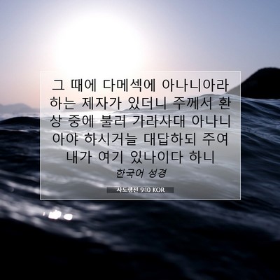 Picture 07 - 사도행전 9:10 KOR - 그 때에 다메섹에 아나니아라 하는 - Bible Verse Picture