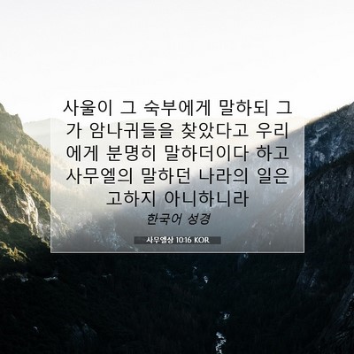 Picture 07 - 사무엘상 10:16 KOR - 사울이 그 숙부에게 말하되 그가 - Bible Verse Picture