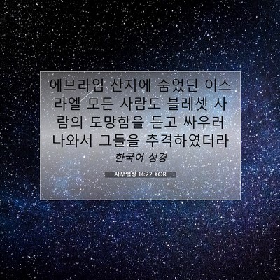 Picture 07 - 사무엘상 14:22 KOR - 에브라임 산지에 숨었던 이스라엘 - Bible Verse Picture