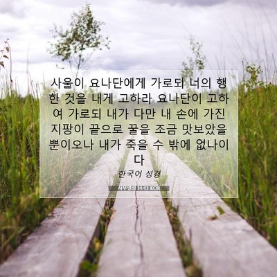 Picture 07 - 사무엘상 14:43 KOR - 사울이 요나단에게 가로되 너의 행한 - Bible Verse Picture