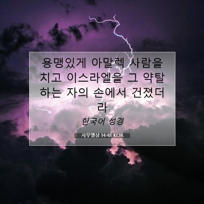 Picture 07 - 사무엘상 14:48 KOR - 용맹있게 아말렉 사람을 치고 - Bible Verse Picture
