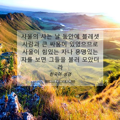 Picture 07 - 사무엘상 14:52 KOR - 사울의 사는 날 동안에 블레셋 - Bible Verse Picture