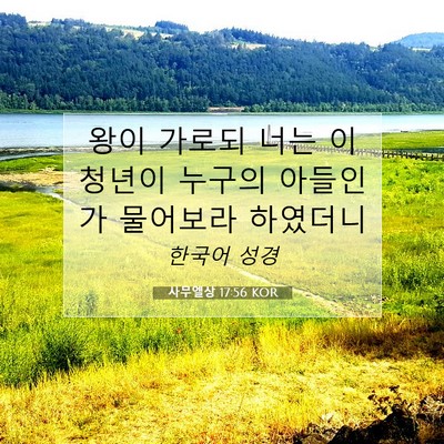 Picture 07 - 사무엘상 17:56 KOR - 왕이 가로되 너는 이 청년이 누구의 - Bible Verse Picture