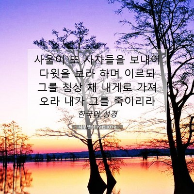 Picture 07 - 사무엘상 19:15 KOR - 사울이 또 사자들을 보내어 다윗을 - Bible Verse Picture