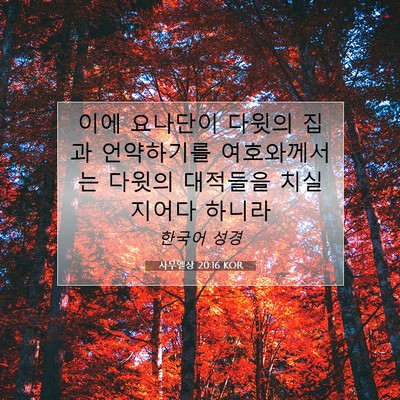 Picture 07 - 사무엘상 20:16 KOR - 이에 요나단이 다윗의 집과 - Bible Verse Picture