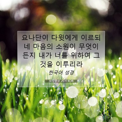 Picture 07 - 사무엘상 20:4 KOR - 요나단이 다윗에게 이르되 네 마음의 - Bible Verse Picture