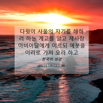 Picture 07 - 사무엘상 23:9 KOR - 다윗이 사울의 자기를 해하려 하는 - Bible Verse Picture