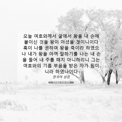 Picture 07 - 사무엘상 24:10 KOR - 오늘 여호와께서 굴에서 왕을 내 - Bible Verse Picture