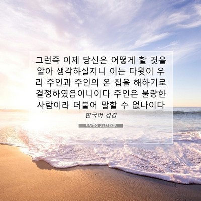 Picture 07 - 사무엘상 25:17 KOR - 그런즉 이제 당신은 어떻게 할 것을 - Bible Verse Picture
