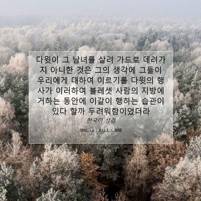 Picture 07 - 사무엘상 27:11 KOR - 다윗이 그 남녀를 살려 가드로 - Bible Verse Picture