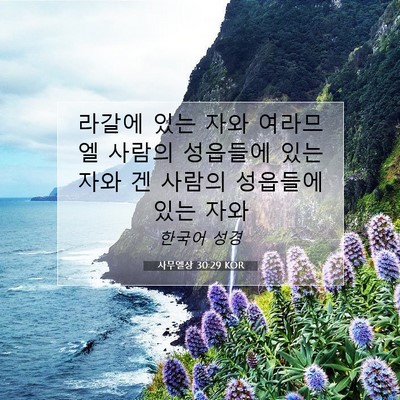Picture 07 - 사무엘상 30:29 KOR - 라갈에 있는 자와 여라므엘 사람의 - Bible Verse Picture