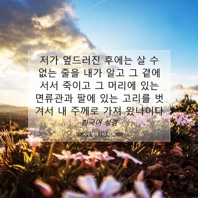 Picture 07 - 사무엘하 1:10 KOR - 저가 엎드러진 후에는 살 수 없는 - Bible Verse Picture