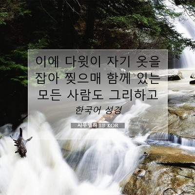 Picture 07 - 사무엘하 1:11 KOR - 이에 다윗이 자기 옷을 잡아 찢으매 - Bible Verse Picture
