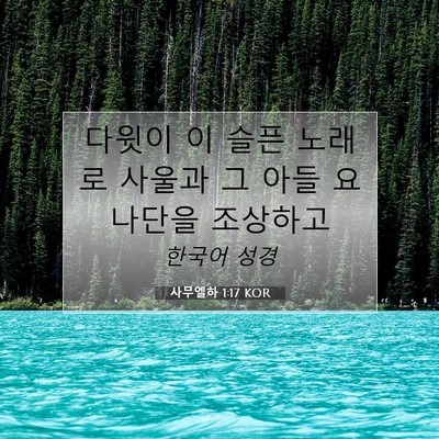 Picture 07 - 사무엘하 1:17 KOR - 다윗이 이 슬픈 노래로 사울과 그 - Bible Verse Picture
