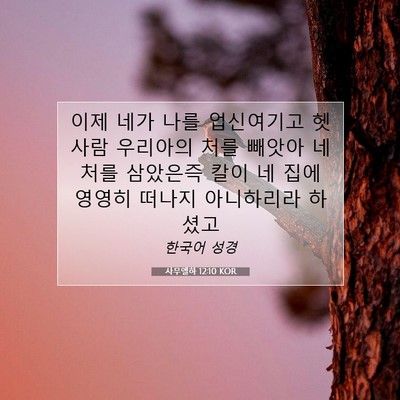 Picture 07 - 사무엘하 12:10 KOR - 이제 네가 나를 업신여기고 헷 사람 - Bible Verse Picture