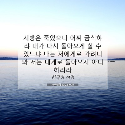 Picture 07 - 사무엘하 12:23 KOR - 시방은 죽었으니 어찌 금식하랴 내가 - Bible Verse Picture