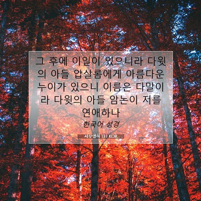 Picture 07 - 사무엘하 13:1 KOR - 그 후에 이일이 있으니라 다윗의 - Bible Verse Picture
