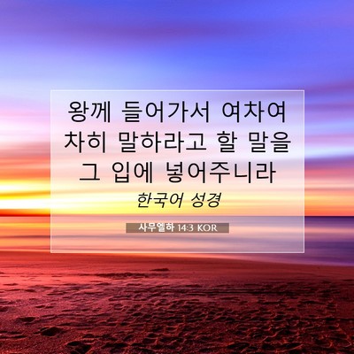Picture 07 - 사무엘하 14:3 KOR - 왕께 들어가서 여차여차히 말하라고 - Bible Verse Picture