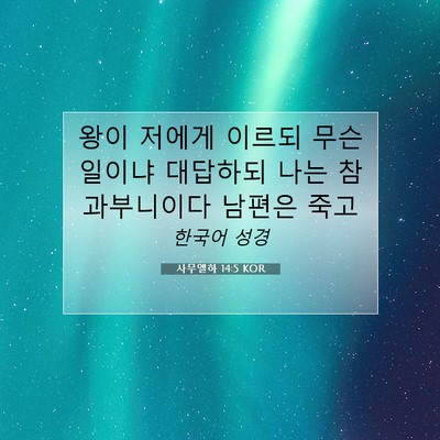 Picture 07 - 사무엘하 14:5 KOR - 왕이 저에게 이르되 무슨 일이냐 - Bible Verse Picture