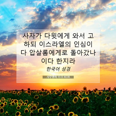 Picture 07 - 사무엘하 15:13 KOR - 사자가 다윗에게 와서 고하되 - Bible Verse Picture
