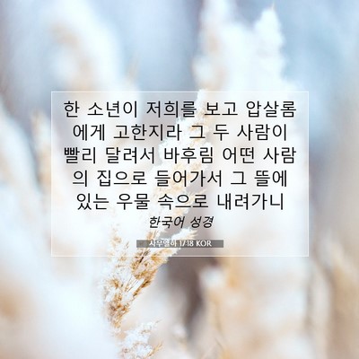 Picture 07 - 사무엘하 17:18 KOR - 한 소년이 저희를 보고 압살롬에게 - Bible Verse Picture