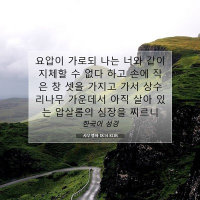 Picture 07 - 사무엘하 18:14 KOR - 요압이 가로되 나는 너와 같이 - Bible Verse Picture