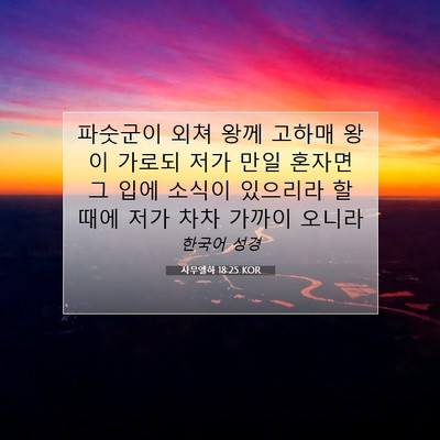 Picture 07 - 사무엘하 18:25 KOR - 파숫군이 외쳐 왕께 고하매 왕이 - Bible Verse Picture