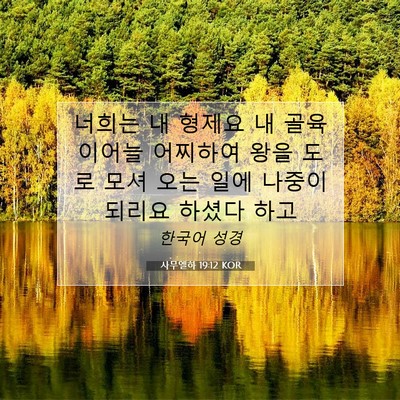 Picture 07 - 사무엘하 19:12 KOR - 너희는 내 형제요 내 골육이어늘 - Bible Verse Picture