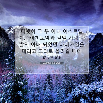 Picture 07 - 사무엘하 2:2 KOR - 다윗이 그 두 아내 이스르엘 여인 - Bible Verse Picture