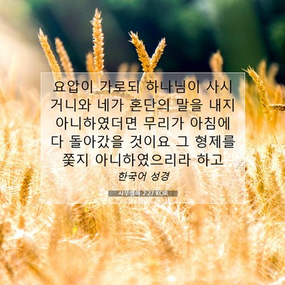 Picture 07 - 사무엘하 2:27 KOR - 요압이 가로되 하나님이 사시거니와 - Bible Verse Picture