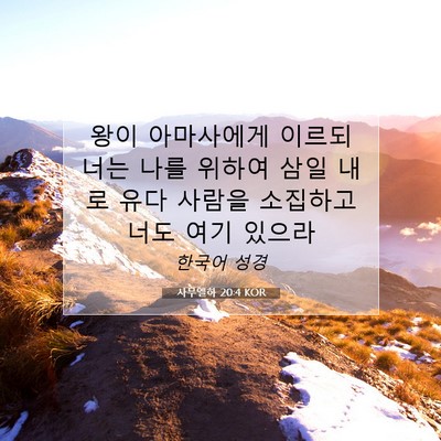 Picture 07 - 사무엘하 20:4 KOR - 왕이 아마사에게 이르되 너는 나를 - Bible Verse Picture