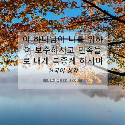 Picture 07 - 사무엘하 22:48 KOR - 이 하나님이 나를 위하여 보수하시고 - Bible Verse Picture